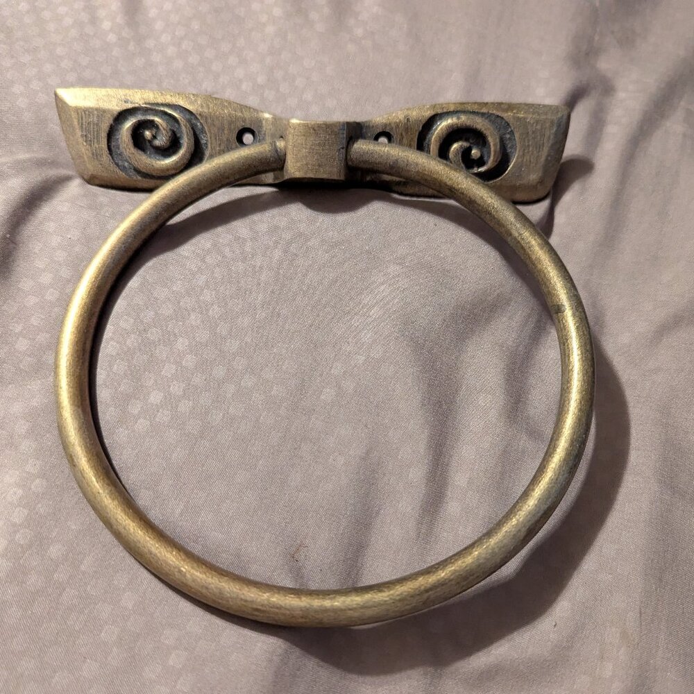 Brass towel ring, 7 inches, $12.
